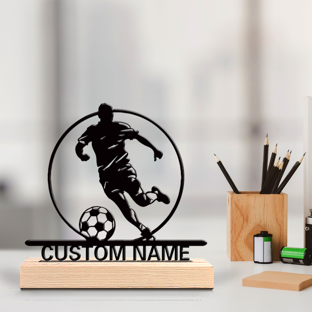 Home Office Hidden Desk - Statue en métal personnalisée de joueur