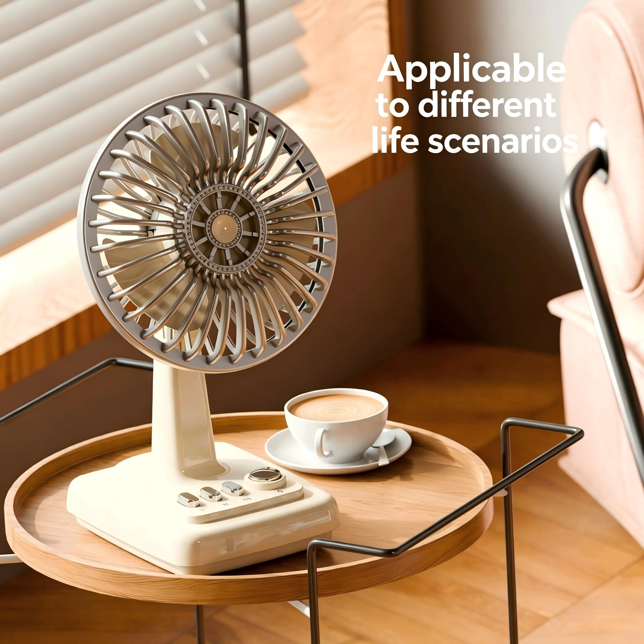 Usb Desk Fan - Ventilateur de bureau rétro en alliage,