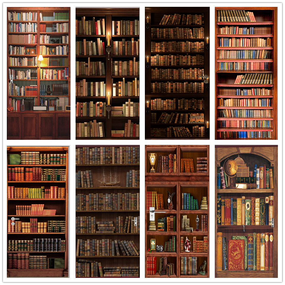 Home Office Bookshelves - Papier Peint 3D en PVC pour