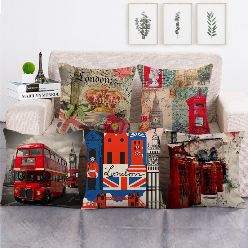 Home Office England - Housses d'oreiller courtes en peluche avec