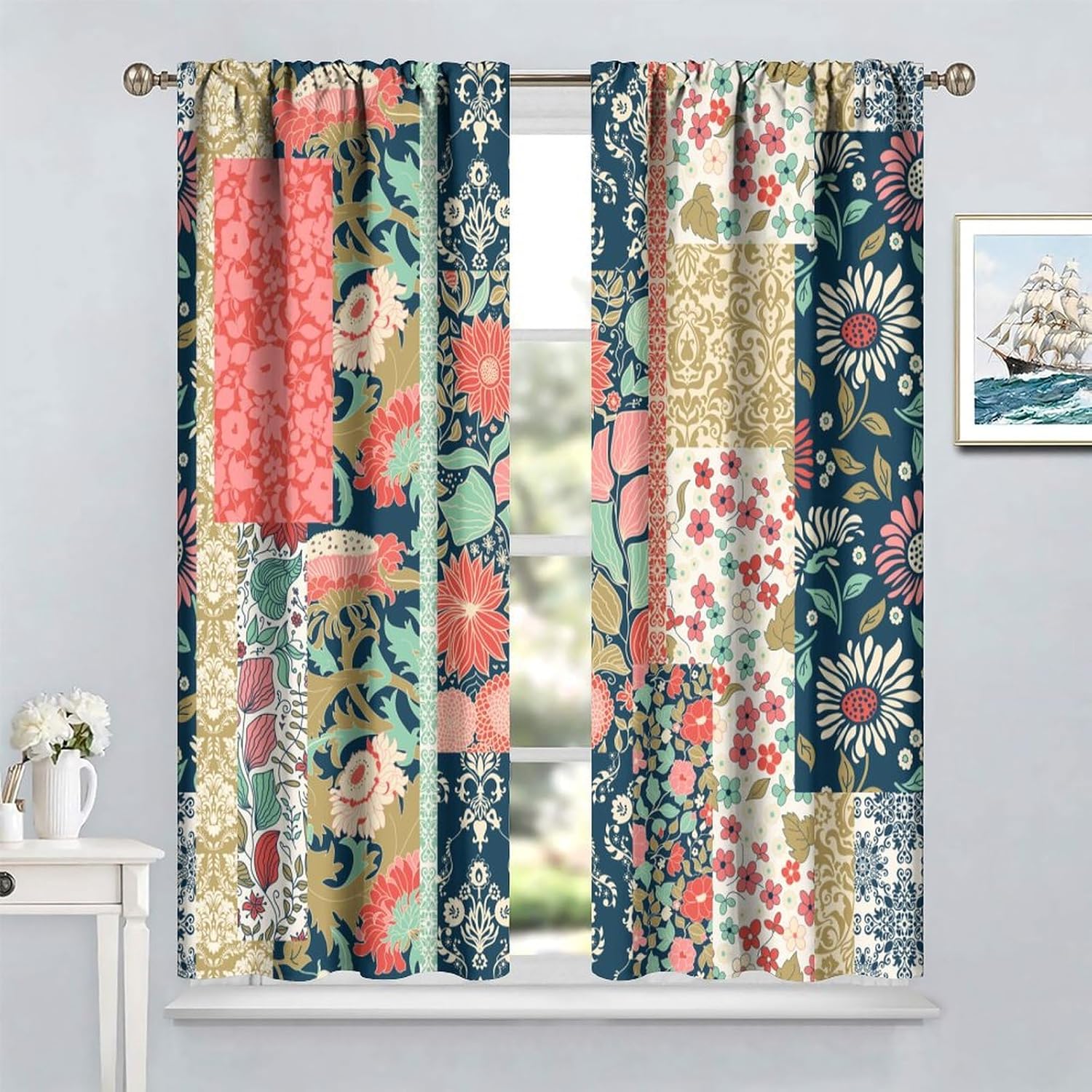 Rideaux floraux patchwork bohè - Home Office England avis et prix