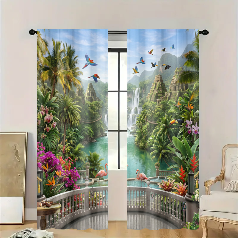 Rideau Transparent Paysage Cas - Home Office Bali avis et prix