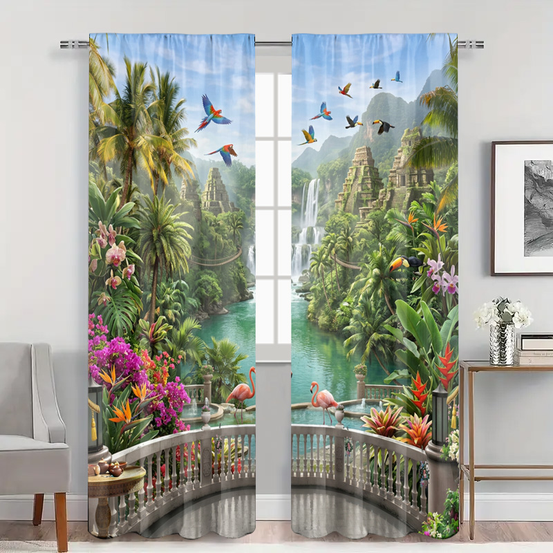Rideau Transparent Paysage Cas - Home Office Bali avis et prix