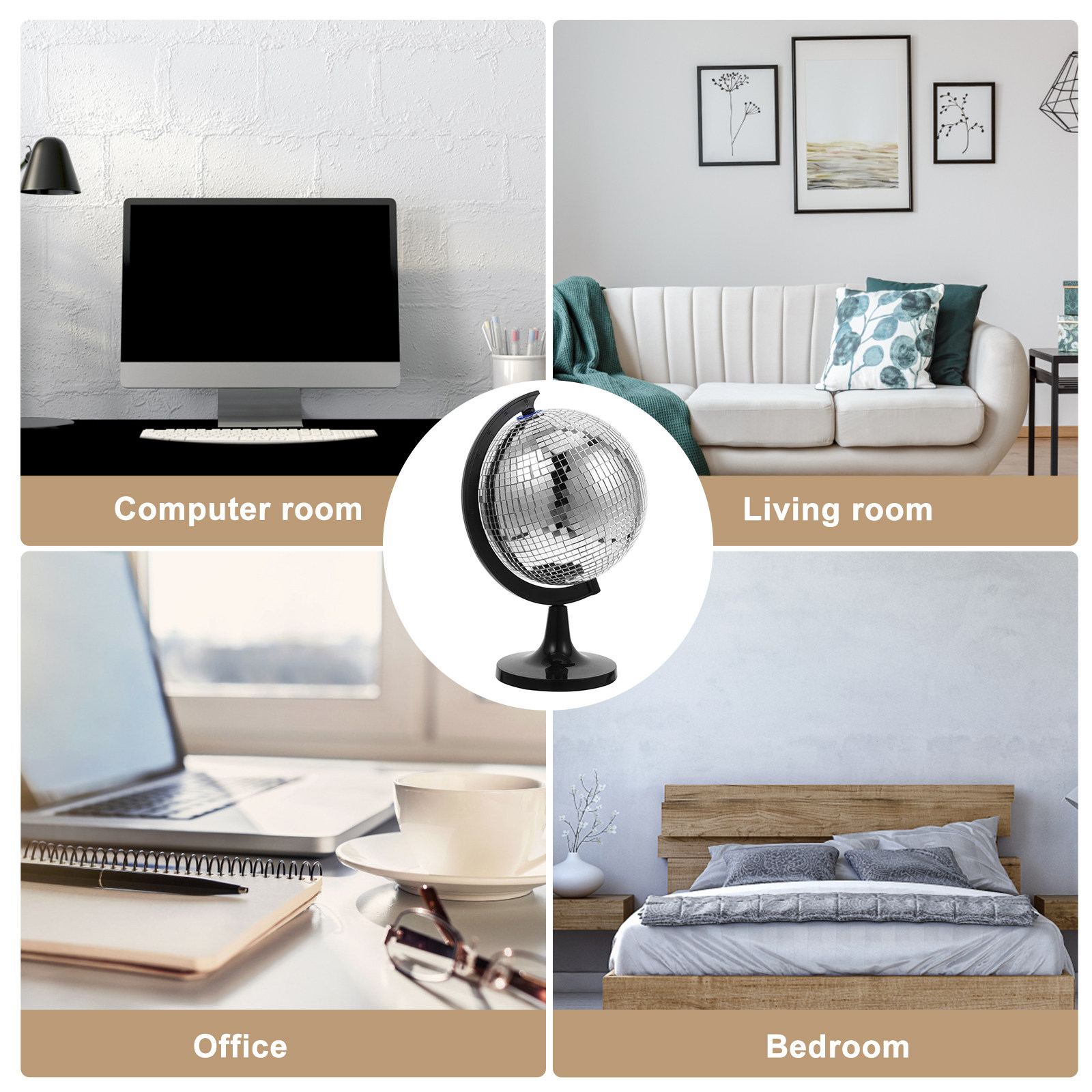 Globe disco fantaisie décorati - Home Office With Bookshelves avis et prix