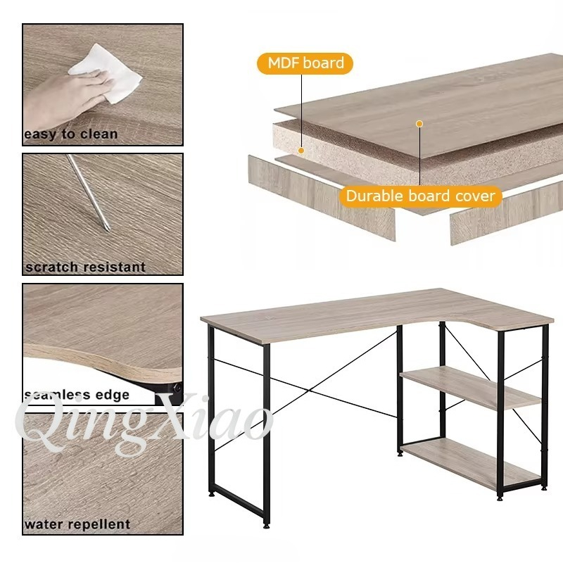 Bureau d'angle en forme de L a - Home Office With Bookshelves avis et prix