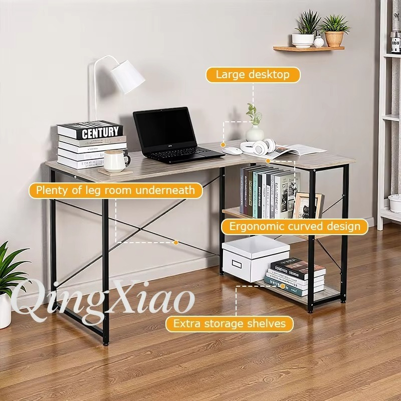 Bureau d'angle en forme de L a - Home Office With Bookshelves avis et prix
