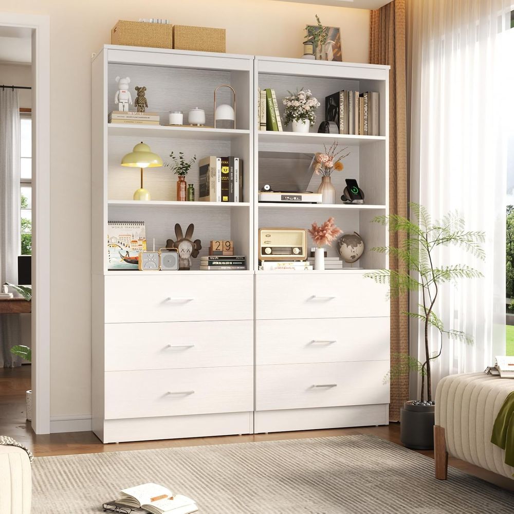 Étagère à livres en bois blanc - Home Office With Bookshelves avis et prix