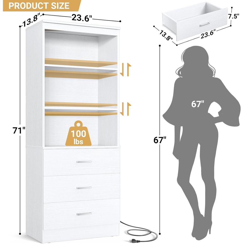 Étagère à livres en bois blanc - Home Office With Bookshelves avis et prix