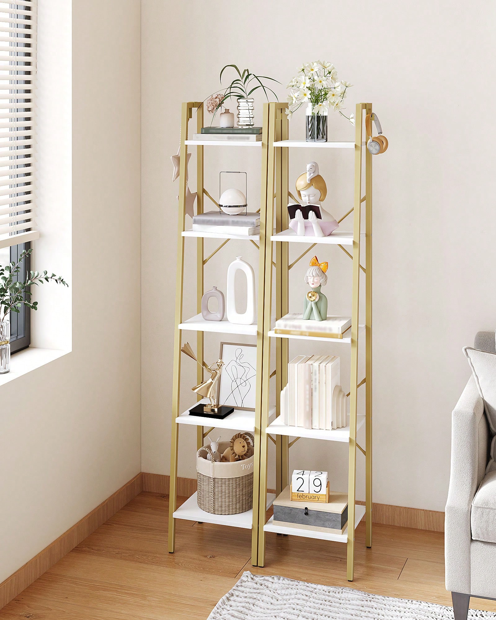 Étagère à 5 niveaux en forme d - Home Office With Bookshelves avis et prix