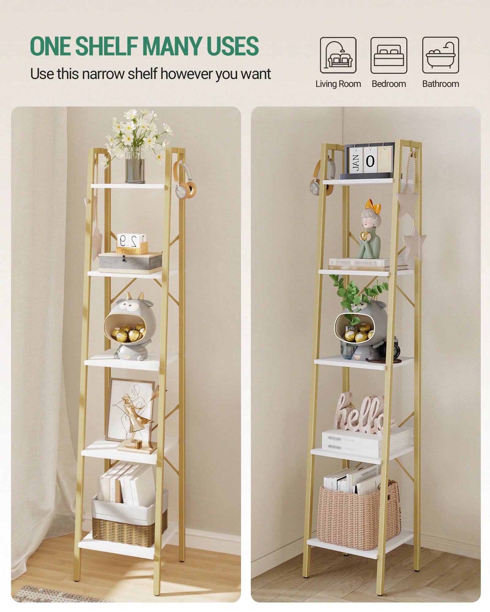 Étagère à 5 niveaux en forme d - Home Office With Bookshelves avis et prix