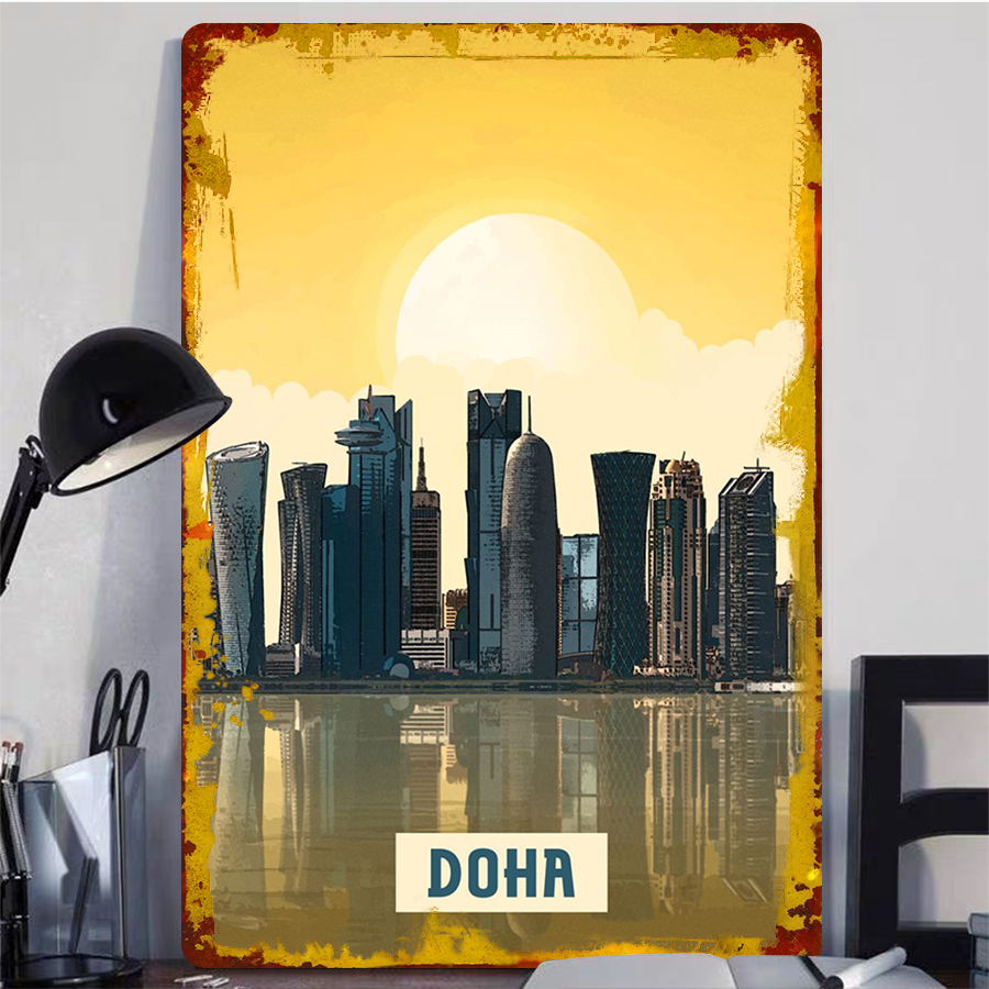 Doha horizon métal mur Art Qat - Home Office Qatar avis et prix