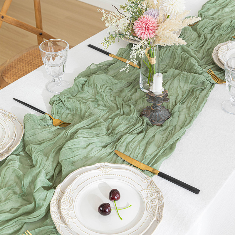 Chemin de table froissé en gaz - Home Office Bali avis et prix