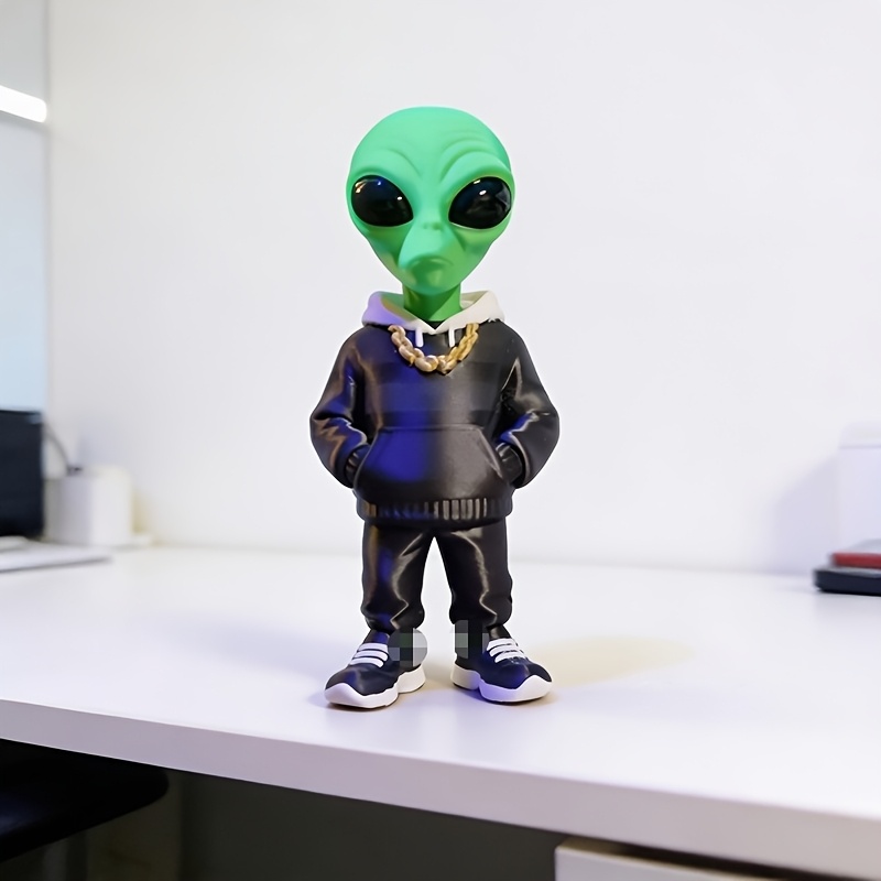 1 figurine d'alien verte avec  - Home Office With Bookshelves avis et prix
